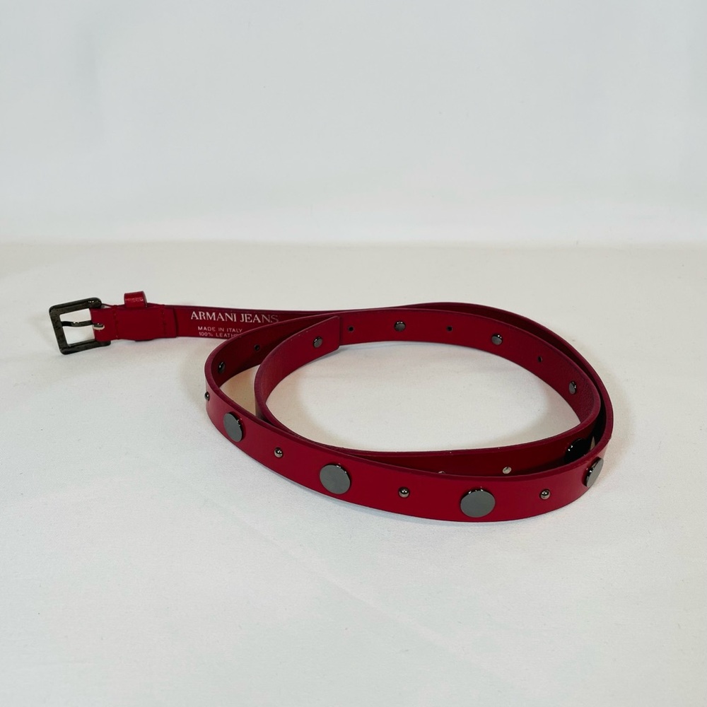 Armani Jeans Red Studded Belt